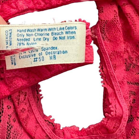 Maidenform Private Affair 34B Hot Pink Lace Underwire Bra Nylon/Spandex Adjustab - Picture 5 of 6
